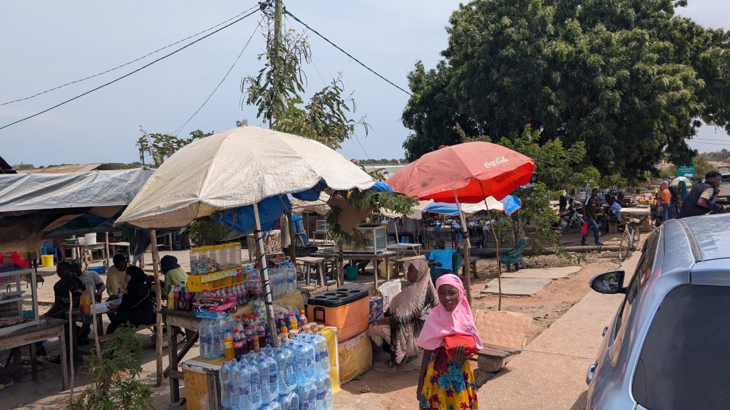 Market stalls at the Kenya–Tanzania border